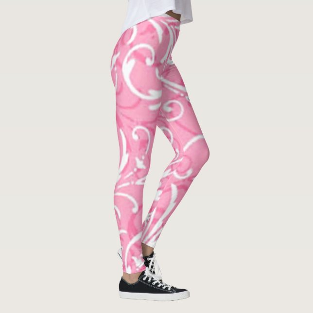 Leggings Leggencias de patrones de giro rosado (Derecha)