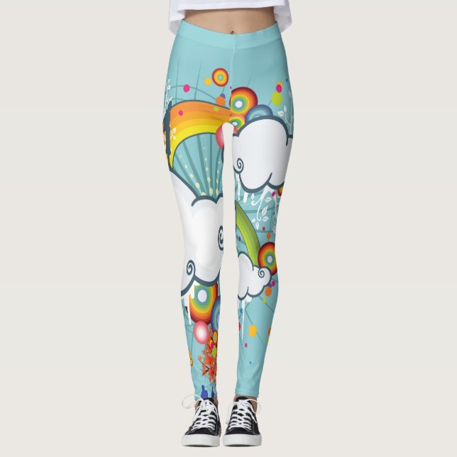 Leggings Leggencias de personas en la nube arcoiris (Anverso)