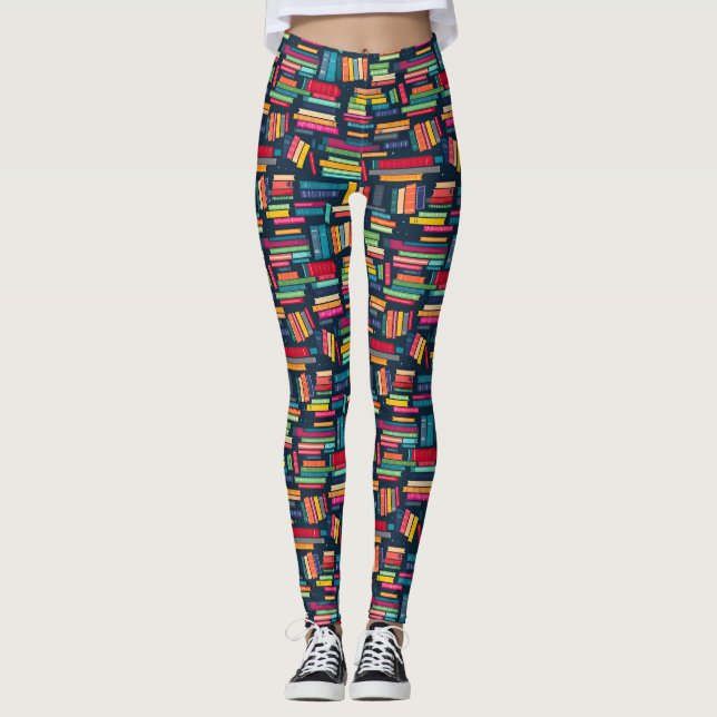 Leggings Leggencias de pilas de libros (Anverso)