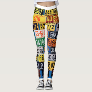 Leggings Leggencias de placas de licencia