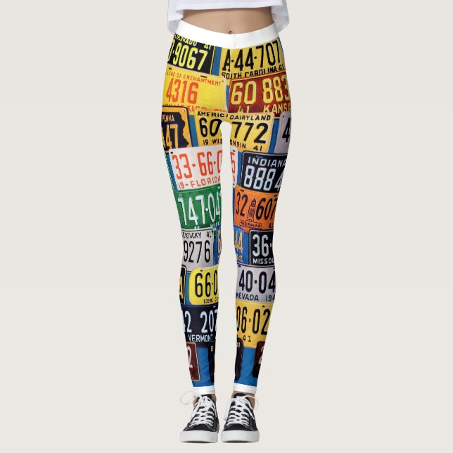 Leggings Leggencias de placas de licencia (Anverso)