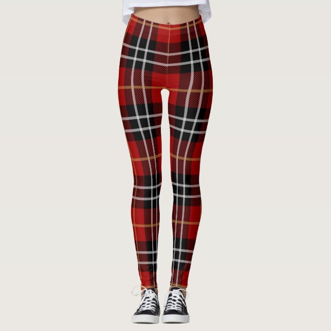 Leggings Leggencias De Plantas Rojas Y Negras (Anverso)