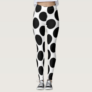 Leggings Leggencias de puntos polka gigantes en blanco y ne