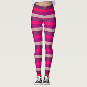 Leggings Leggencias de rayas rosadas y moradas