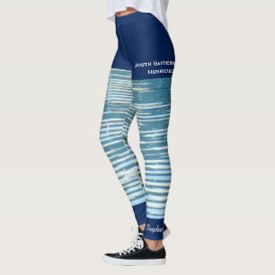 Leggings Leggencias de reflexión de agua con cortos azules