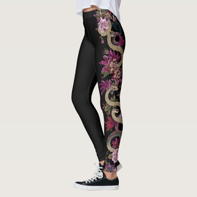Leggings Leggencias de serpientes florales al estilo del ta (Izquierda)