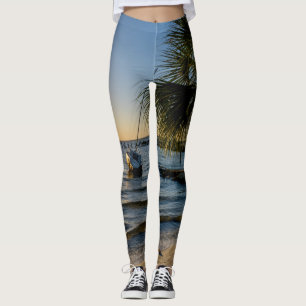 Leggings Leggencias de sol de palmeras inclinadas de Florid