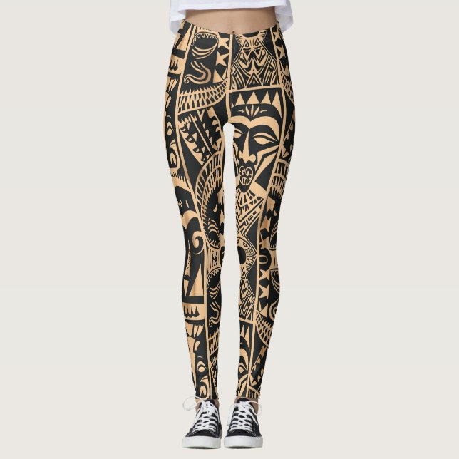 Leggings Leggencias de tatuajes polinesias (Anverso)