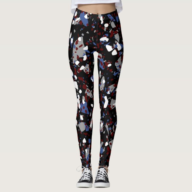 Leggings Leggencias de terrazo negro (Anverso)