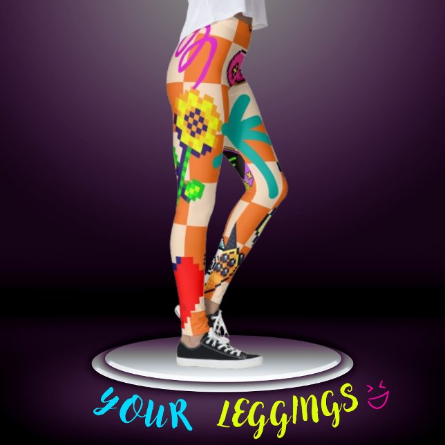 Leggings Leggencias de vibraciones de arcada retro (Subido por el creador)