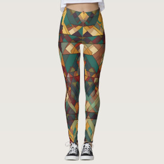 Leggings Leggencias de vidrio teñido geométrico