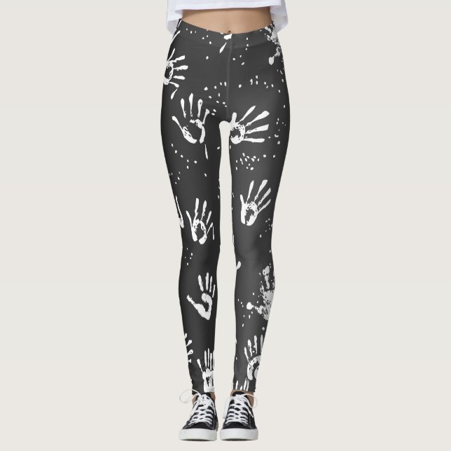 Leggings Leggencias de yoga gradiente blanco negro (Anverso)