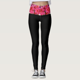 Leggings Leggencias de yoga rosa plumeria hawaiana