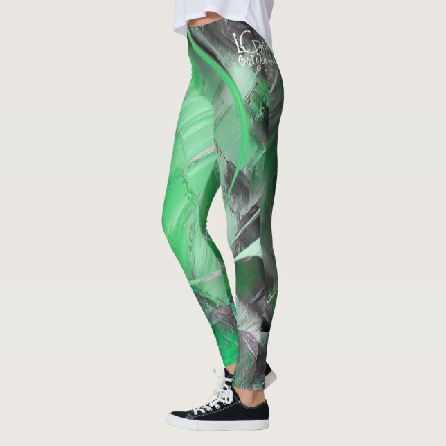 Leggings Leggencias del diseñador verde (Izquierda)