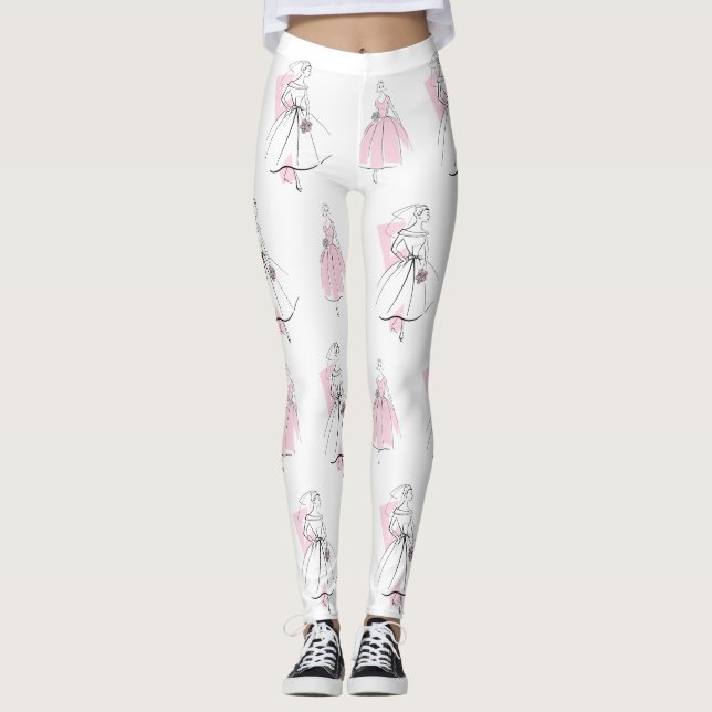 Leggings Leggencias del grupo rosa de la novia de moda (Anverso)