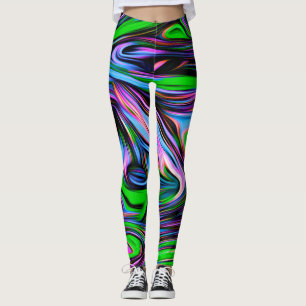 Leggings Leggencias del modelo de diseño de Neon Swirl