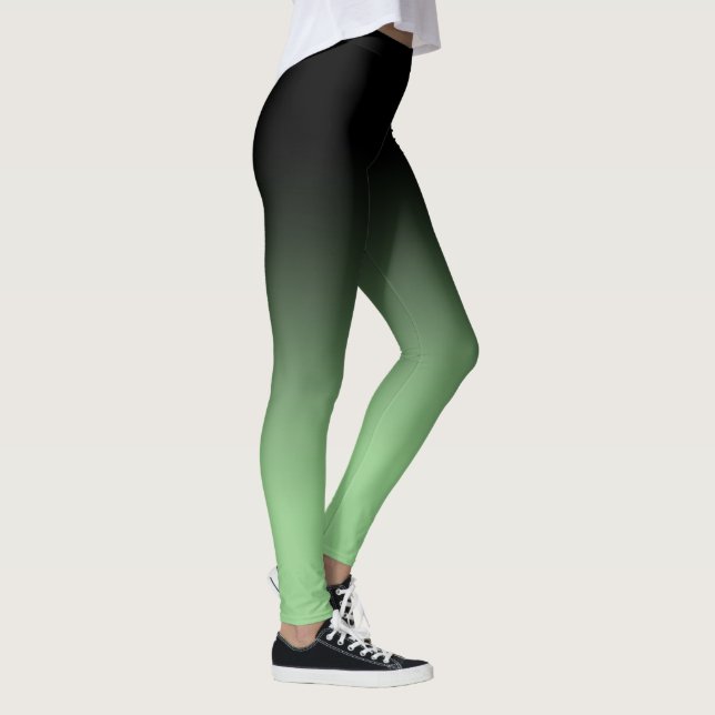 Leggings Leggencias del ómbre de la Matcha negra (Derecha)