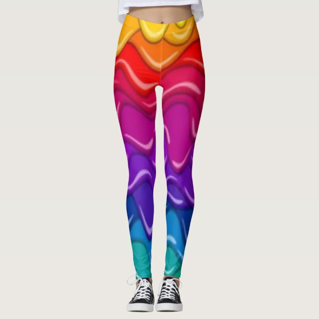 Leggings Leggencias del orgullo arcoiris trippy (Anverso)