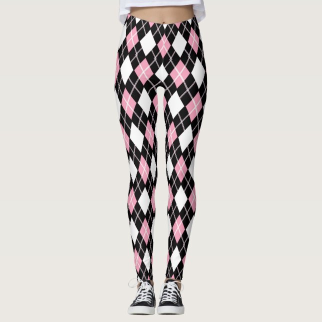 Leggings Leggencias del patrón de arglas sin foco negro y r (Anverso)