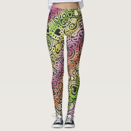 Leggings Leggencias del patrón de Doodle