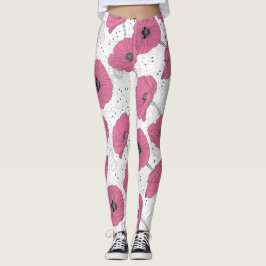 Leggings Leggencias del patrón de flor de amapola