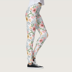 Leggings Leggencias del patrón de flor de color suave