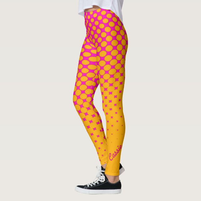 Leggings Leggencias del patrón de gradiente amarillo de Nar (Izquierda)