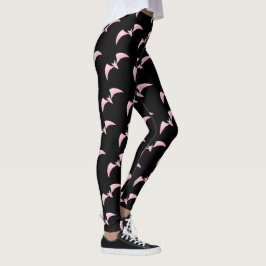 Leggings Leggencias del patrón de murciélagos rosados de Ha