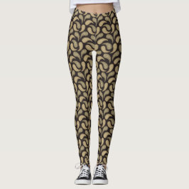 Leggings Leggencias del patrón de paisley negro-beige