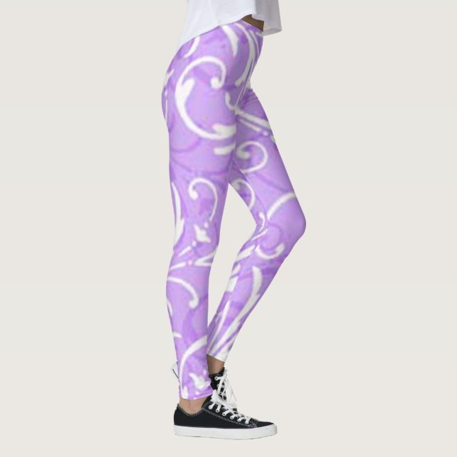 Leggings Leggencias del patrón de rotación púrpura (Derecha)