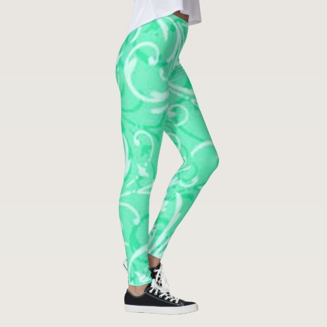 Leggings Leggencias del patrón de rotación verde (Derecha)