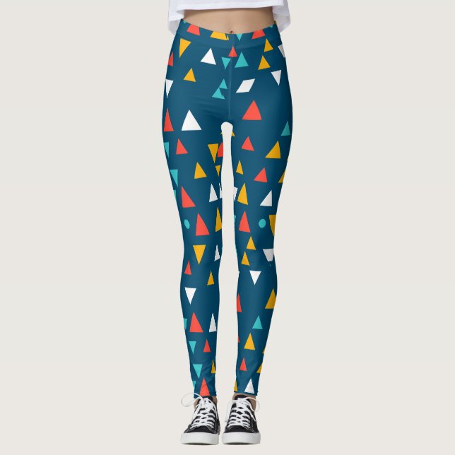 Leggings Leggencias del patrón de triángulo geométrico colo (Anverso)