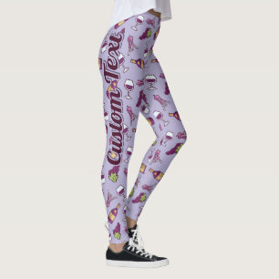 Leggings Leggencias del patrón de vino rojo