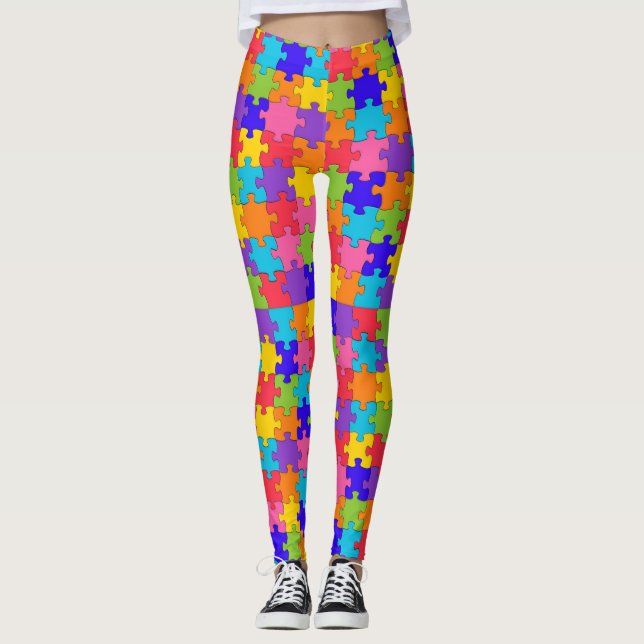 Leggings leggencias del rompecabezas del autismo (Anverso)