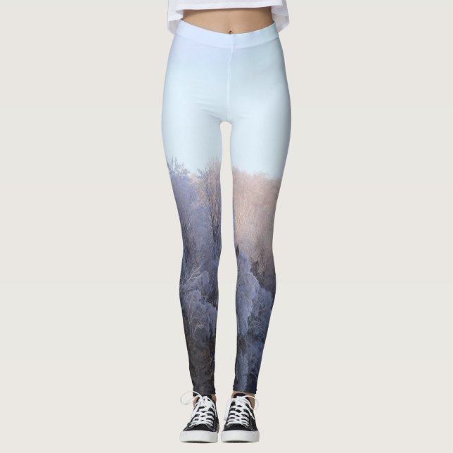Leggings Leggencias en invierno en azul y gris (Anverso)