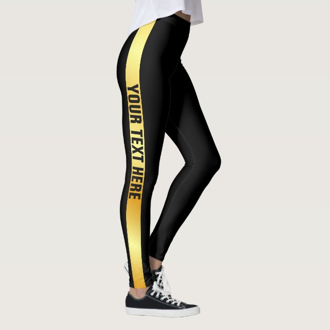 Leggings Leggencias en negro y oro Añadir plantilla de text (Derecha)