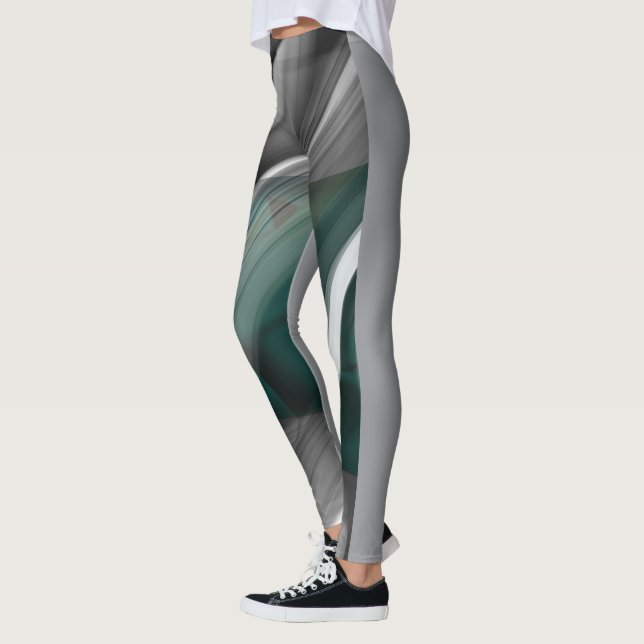 Leggings Leggencias Fitness Resumen Arte Esmeralda Verde (Izquierda)