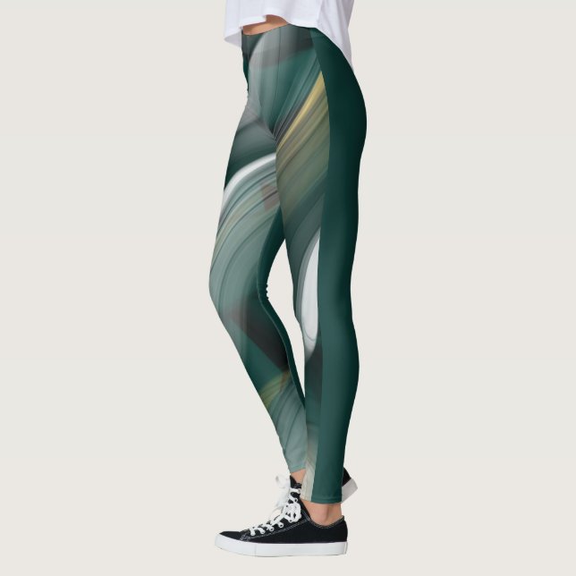 Leggings Leggencias Fitness Resumen Arte Esmeralda Verde (Izquierda)