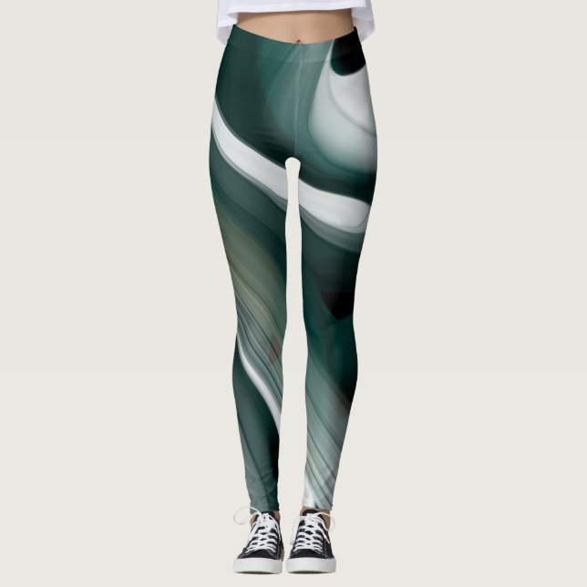 Leggings Leggencias Fitness Resumen Arte Esmeralda Verde (Anverso)