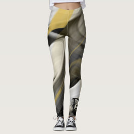 Leggings Leggencias Fitness Resumen Arte Oro Blanco Negro