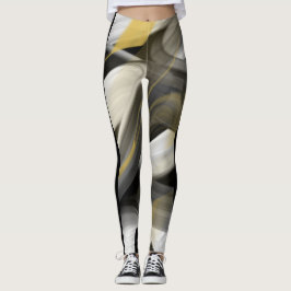 Leggings Leggencias Fitness Resumen Arte Oro Blanco Negro