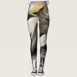 Leggings Leggencias Fitness Resumen Arte Oro Blanco Negro