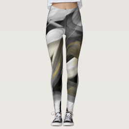 Leggings Leggencias Fitness Resumen Arte Oro Blanco Negro