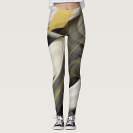 Leggings Leggencias Fitness Resumen Arte Oro Blanco Negro