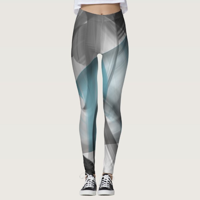 Leggings Leggencias Fitness Resumen Océano azul Art (Anverso)