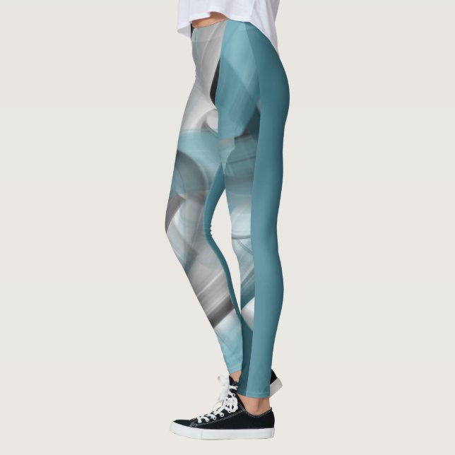 Leggings Leggencias Fitness Resumen Océano azul Art (Izquierda)