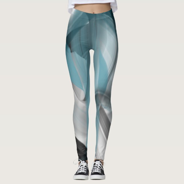Leggings Leggencias Fitness Resumen Océano azul Art (Anverso)