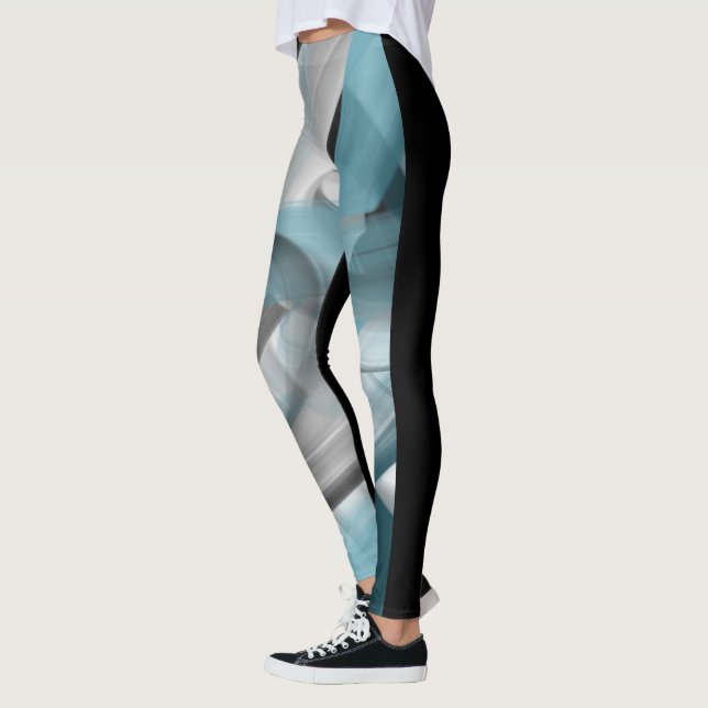Leggings Leggencias Fitness Resumen Océano azul Art (Izquierda)