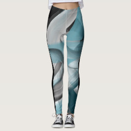 Leggings Leggencias Fitness Resumen Océano azul Art