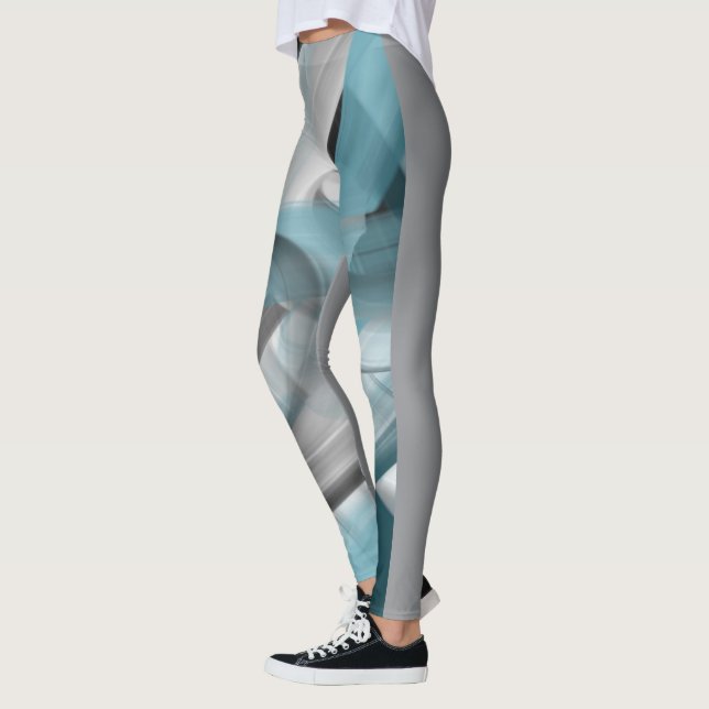 Leggings Leggencias Fitness Resumen Océano azul Art (Izquierda)